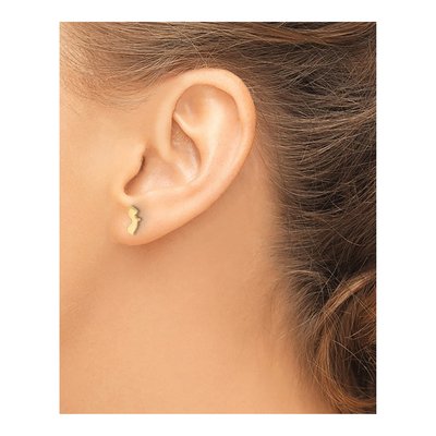 Gold-Plated Sterling Silver Jersey State Stud Earrings – view 3