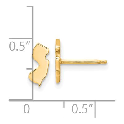 Gold-Plated Sterling Silver Jersey State Stud Earrings – view 4
