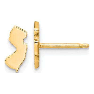 Gold-Plated Sterling Silver Jersey State Stud Earrings