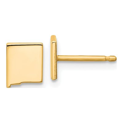 Gold-Plated Sterling Silver Mexico State Stud Earrings