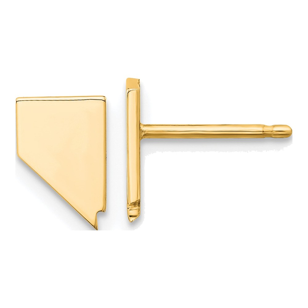 Gold-Plated Sterling Silver Nevada State Stud Earrings