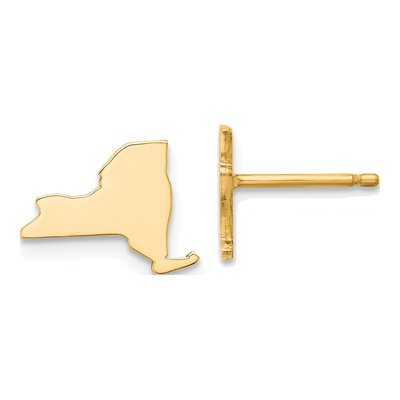 Gold-Plated Sterling Silver York State Stud Earrings