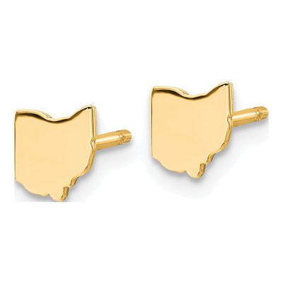 Gold-Plated Sterling Silver Ohio State Stud Earrings – view 3
