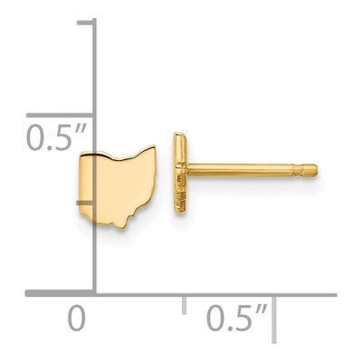 Gold-Plated Sterling Silver Ohio State Stud Earrings – view 5