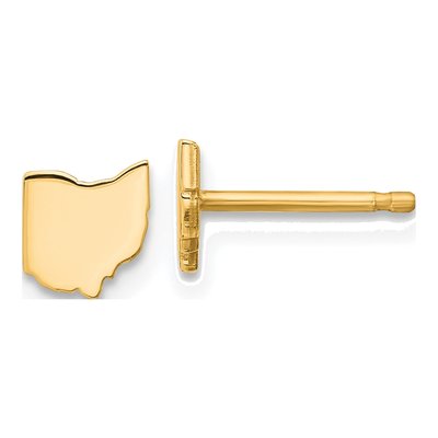 Gold-Plated Sterling Silver Ohio State Stud Earrings