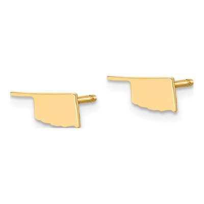 Gold-Plated Sterling Silver Oklahoma State Stud Earrings – view 2