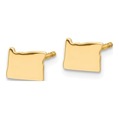 Gold-Plated Sterling Silver Oregon State Stud Earrings – view 2