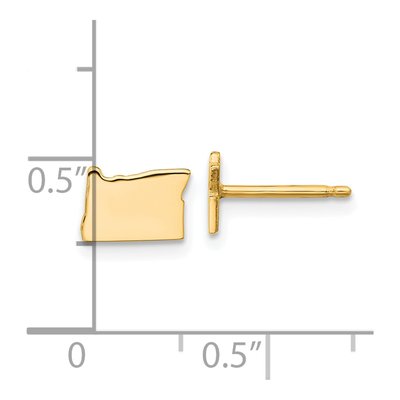 Gold-Plated Sterling Silver Oregon State Stud Earrings – view 4