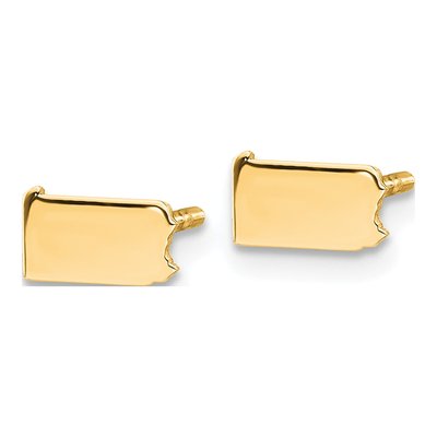 Gold-Plated Sterling Silver Pennsylvania State Stud Earrings – view 2