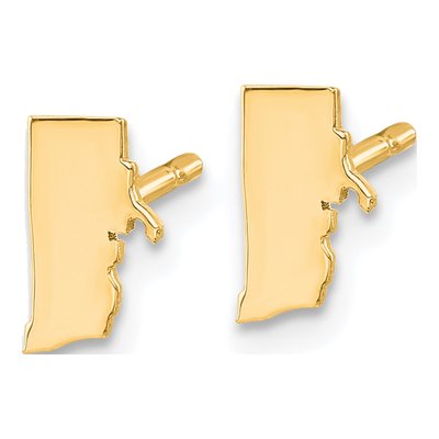 Gold-Plated Sterling Silver Rhode Island State Stud Earrings – view 2