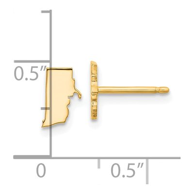 Gold-Plated Sterling Silver Rhode Island State Stud Earrings – view 4