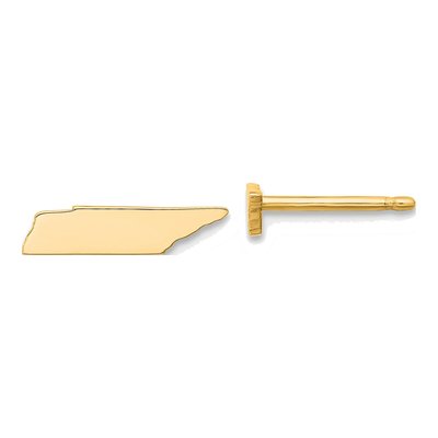 Gold-Plated Sterling Silver Tennessee State Stud Earrings