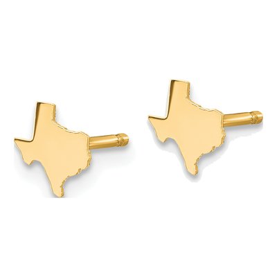 Gold-Plated Sterling Silver Texas State Stud Earrings – view 2