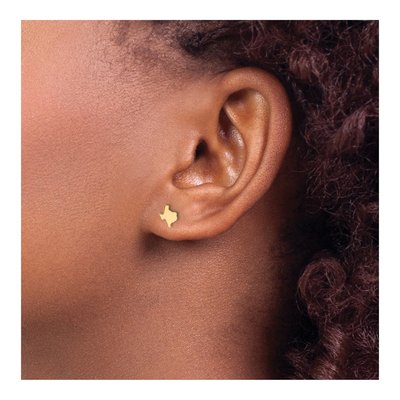 Gold-Plated Sterling Silver Texas State Stud Earrings – view 3