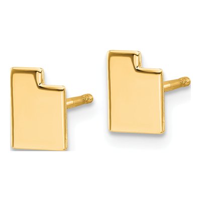 Gold-Plated Sterling Silver Utah State Stud Earrings – view 2