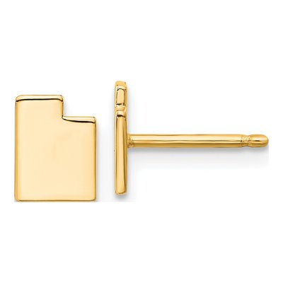 Gold-Plated Sterling Silver Utah State Stud Earrings