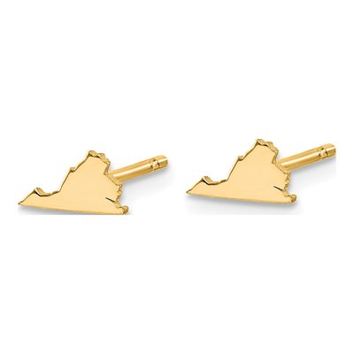Gold-Plated Sterling Silver Virginia State Stud Earrings – view 3
