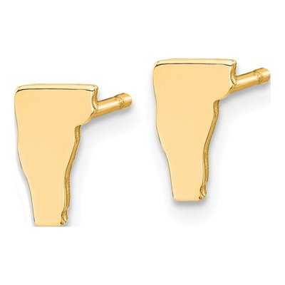 Gold-Plated Sterling Silver Vermont State Stud Earrings – view 3
