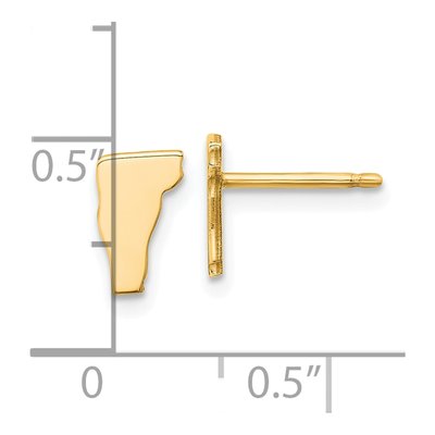 Gold-Plated Sterling Silver Vermont State Stud Earrings – view 5