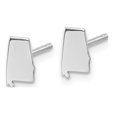 Sterling Silver Alabama State Stud Earrings – view 3