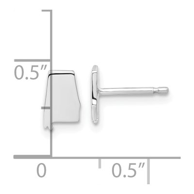Sterling Silver Alabama State Stud Earrings – view 5