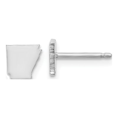 Sterling Silver Arkansas State Stud Earrings