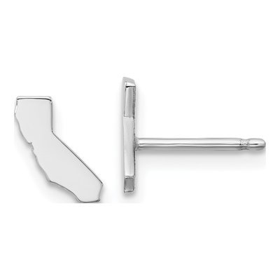 Sterling Silver California State Stud Earrings