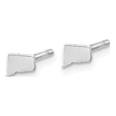 Sterling Silver Connecticut State Stud Earrings – view 3