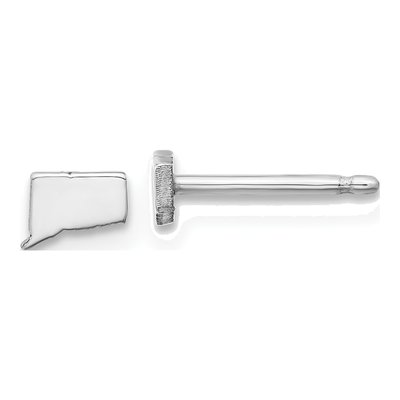 Sterling Silver Connecticut State Stud Earrings