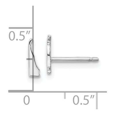 Sterling Silver Delaware State Stud Earrings – view 4