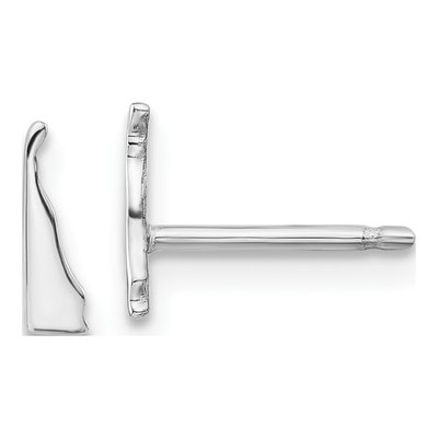 Sterling Silver Delaware State Stud Earrings