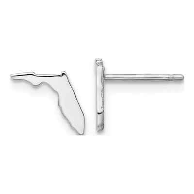 Sterling Silver Florida State Stud Earrings