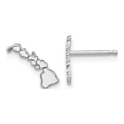 Sterling Silver Hawaii State Stud Earrings
