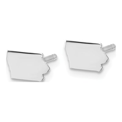 Sterling Silver Iowa State Stud Earrings – view 2