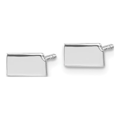 Sterling Silver Kansas State Stud Earrings – view 3