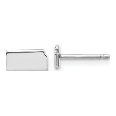 Sterling Silver Kansas State Stud Earrings
