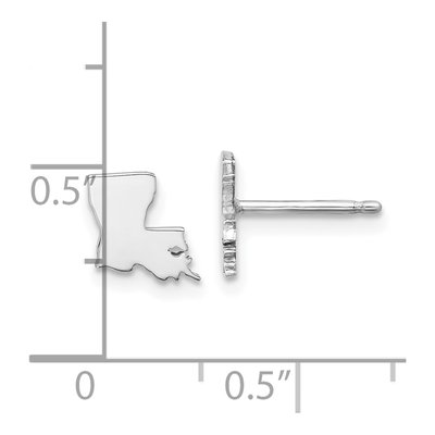 Sterling Silver Louisiana State Stud Earrings – view 5