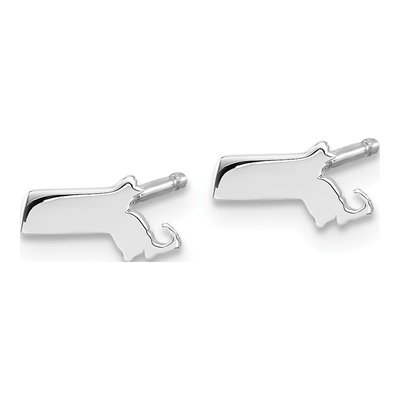 Sterling Silver Massachusetts State Stud Earrings – view 3
