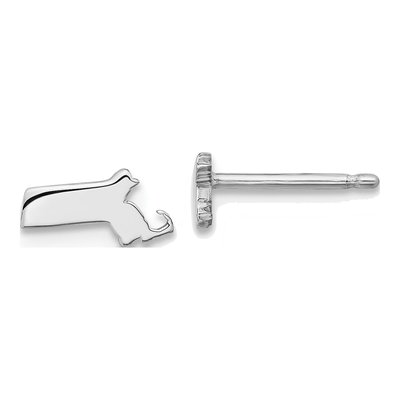 Sterling Silver Massachusetts State Stud Earrings