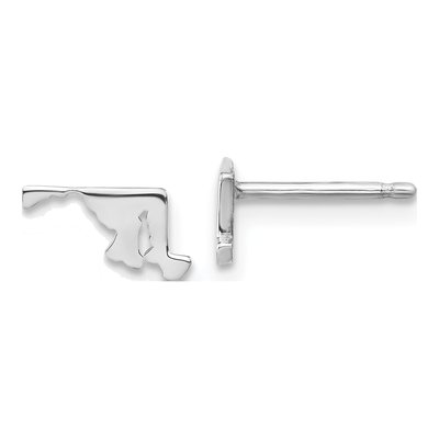 Sterling Silver Maryland State Stud Earrings