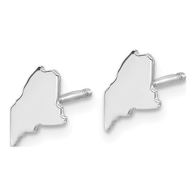 Sterling Silver Maine State Stud Earrings – view 2