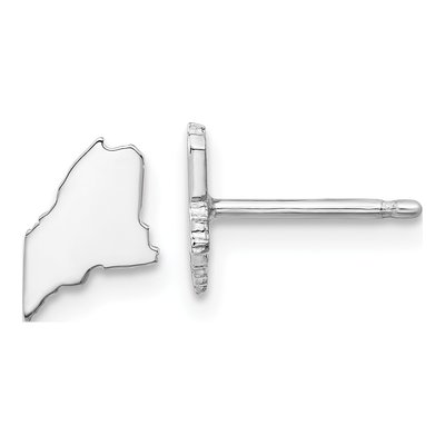 Sterling Silver Maine State Stud Earrings
