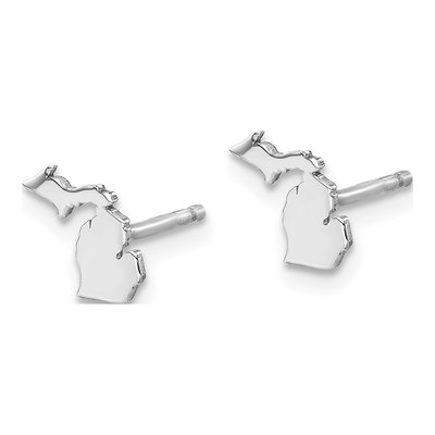 Sterling Silver Michigan State Stud Earrings – view 3