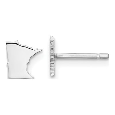 Sterling Silver Minnesota State Stud Earrings
