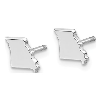 Sterling Silver Missouri State Stud Earrings – view 3