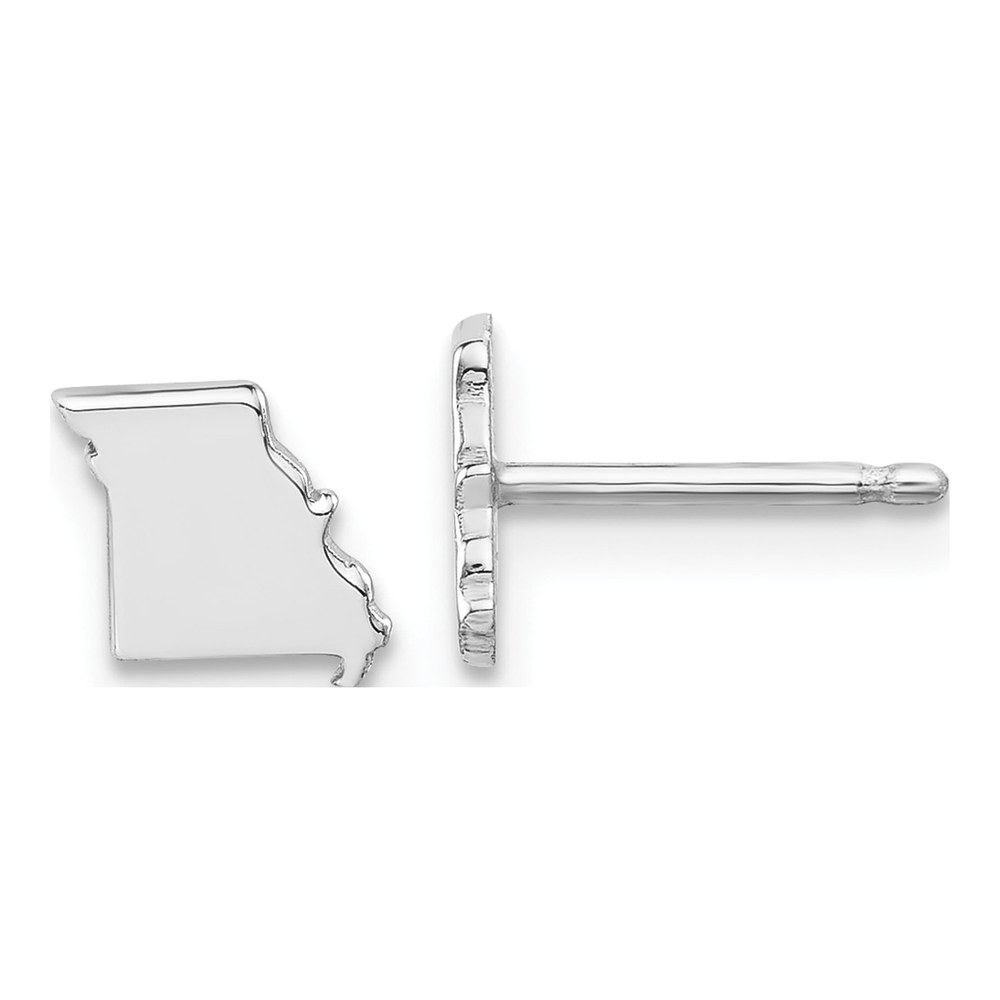 Sterling Silver Silver/Rhodium-Plated Missouri State Earrings