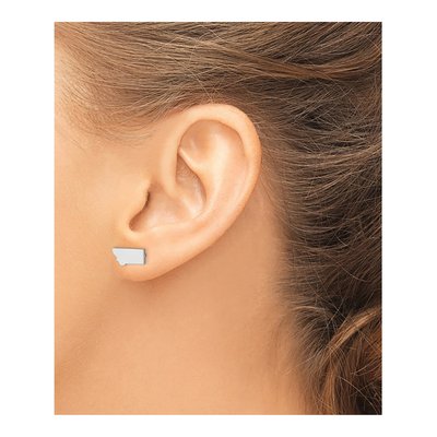 Sterling Silver Montana State Stud Earrings – view 4