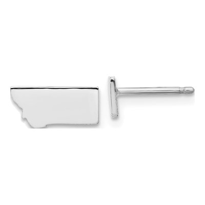 Sterling Silver Montana State Stud Earrings
