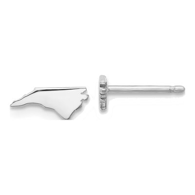 Sterling Silver North Carolina State Stud Earrings