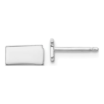 Sterling Silver North Dakota State Stud Earrings